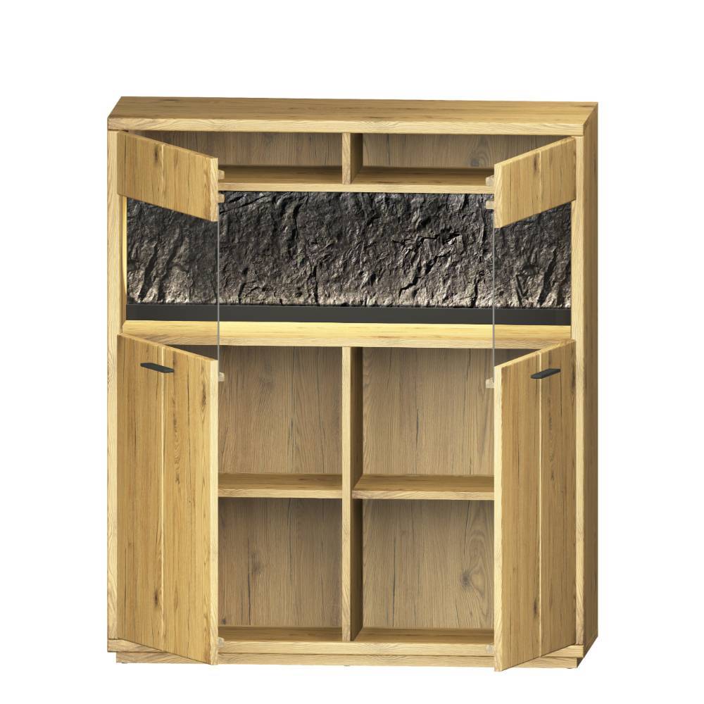 Highboard Ostoro in Wildeiche Bianco und modernem Design