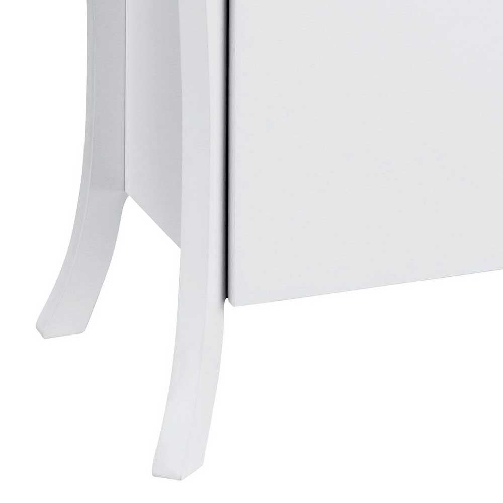 Kleiner Badezimmerschrank Vreneta in Weiß in barocker Form