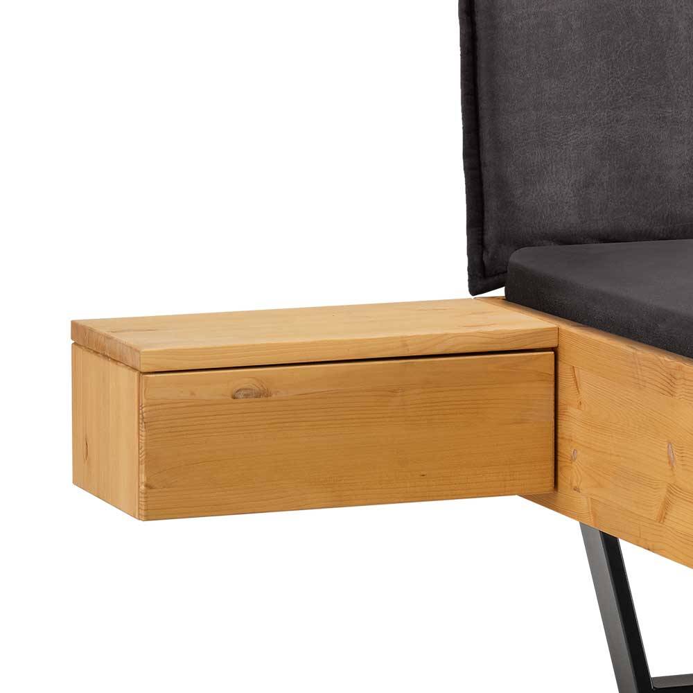 Doppelbett Brendas Kiefer Laugenfarben im Industry und Loft Stil