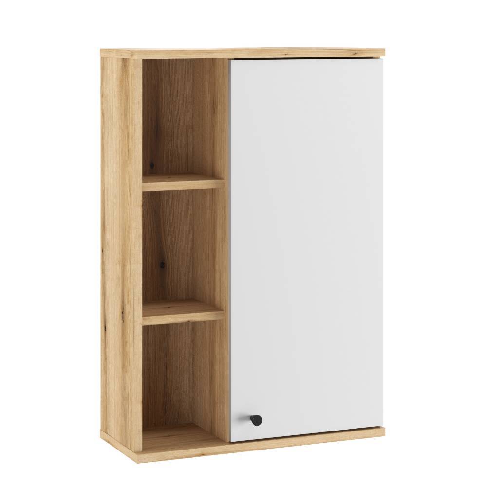 Badezimmermöbel Set Zyret in Weiß und Wildeichefarben (fünfteilig)