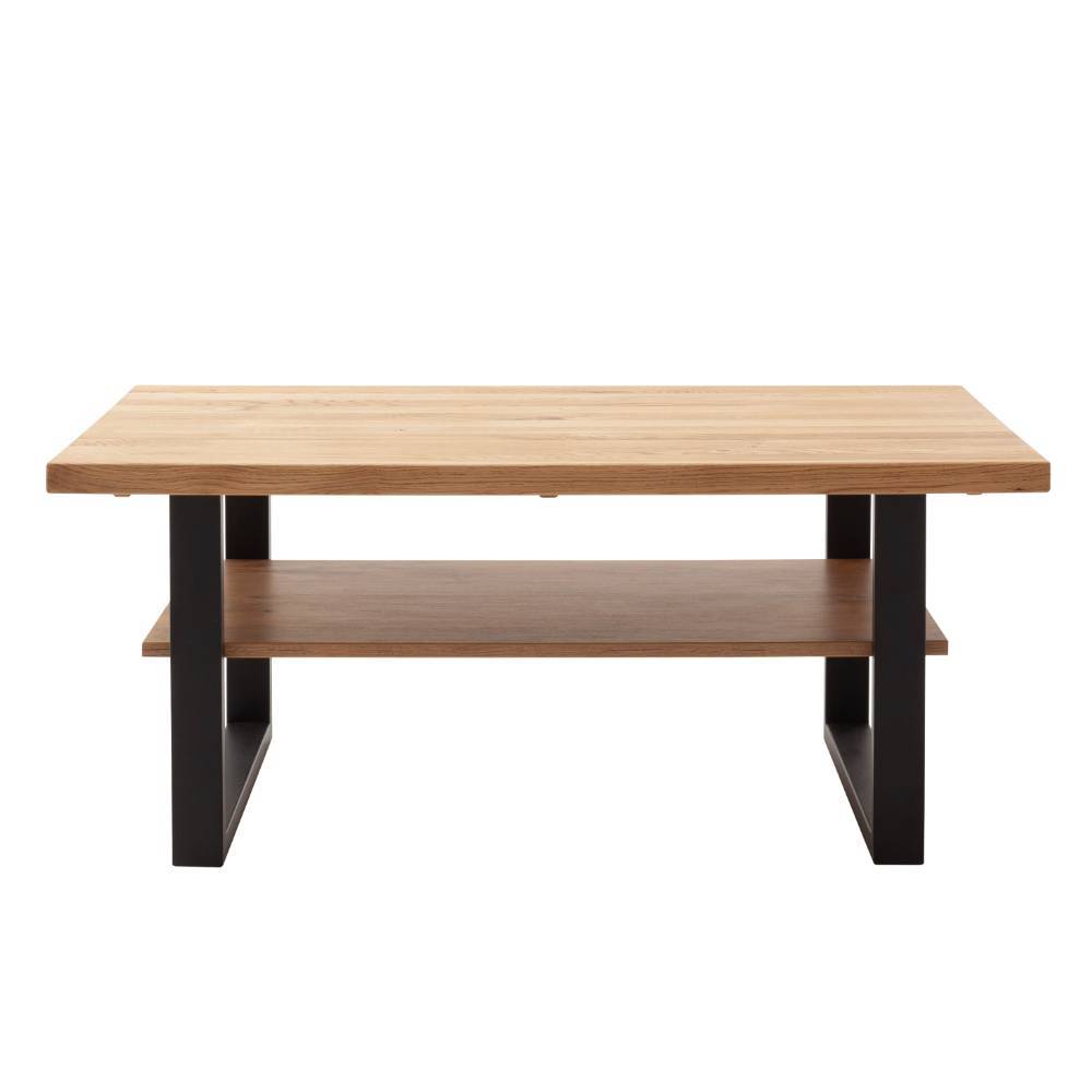 Couchtisch Suzana mit Massivholzplatte und Bügelgestell