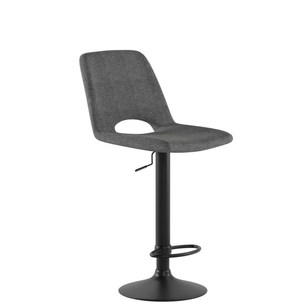 Barhocker höhenverstellbar Brava in Grau und Schwarz (2er Set)