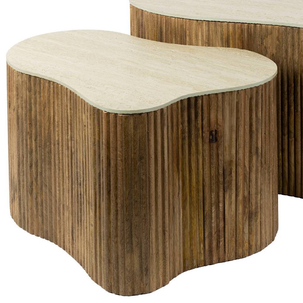 Designercouchtische Nongo 41 cm hoch in organischer Form (zweiteilig)