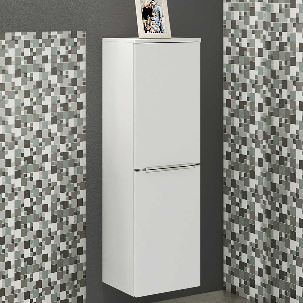 Weißer Hochschrank Folcora 40 cm breit 2-türig