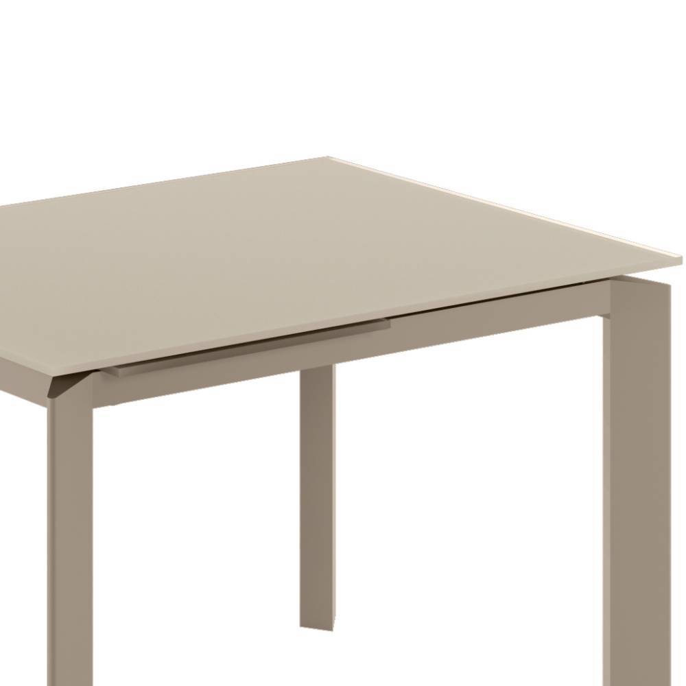 Esszimmertisch Ireteo in Taupe mit Glasplatte