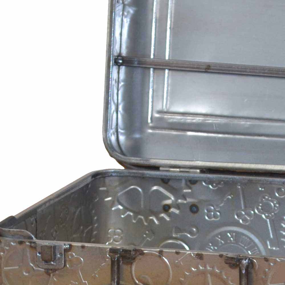 Beistelltisch Lominda im Koffer Design Grau Metall