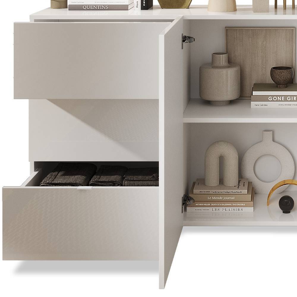 Esszimmersideboard Eight Hochglanz mit drei Schubladen