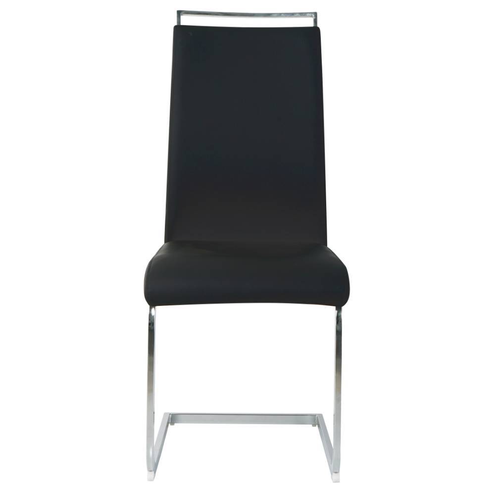 Freischwinger Londa in Schwarz aus Kunstleder (2er Set)