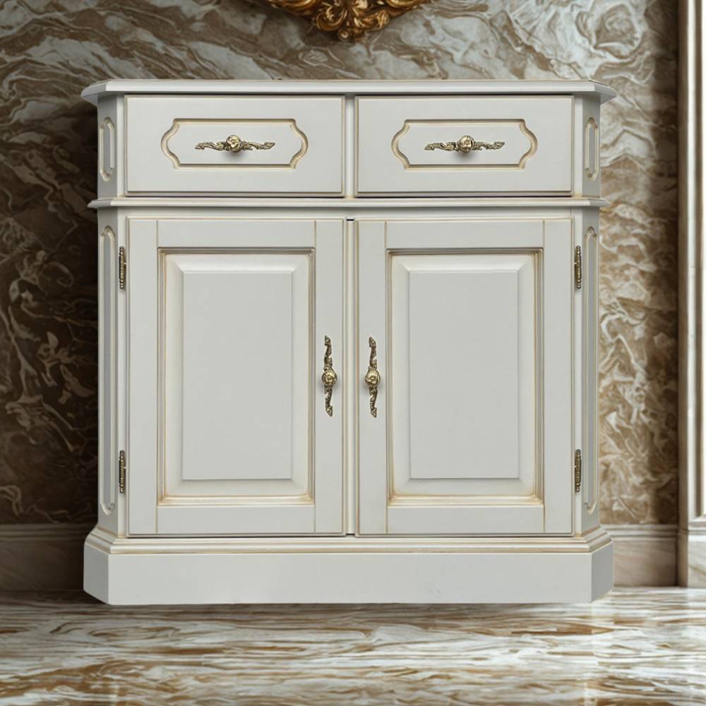 Kommode Eckomy in Antikweiß und italienischem Design