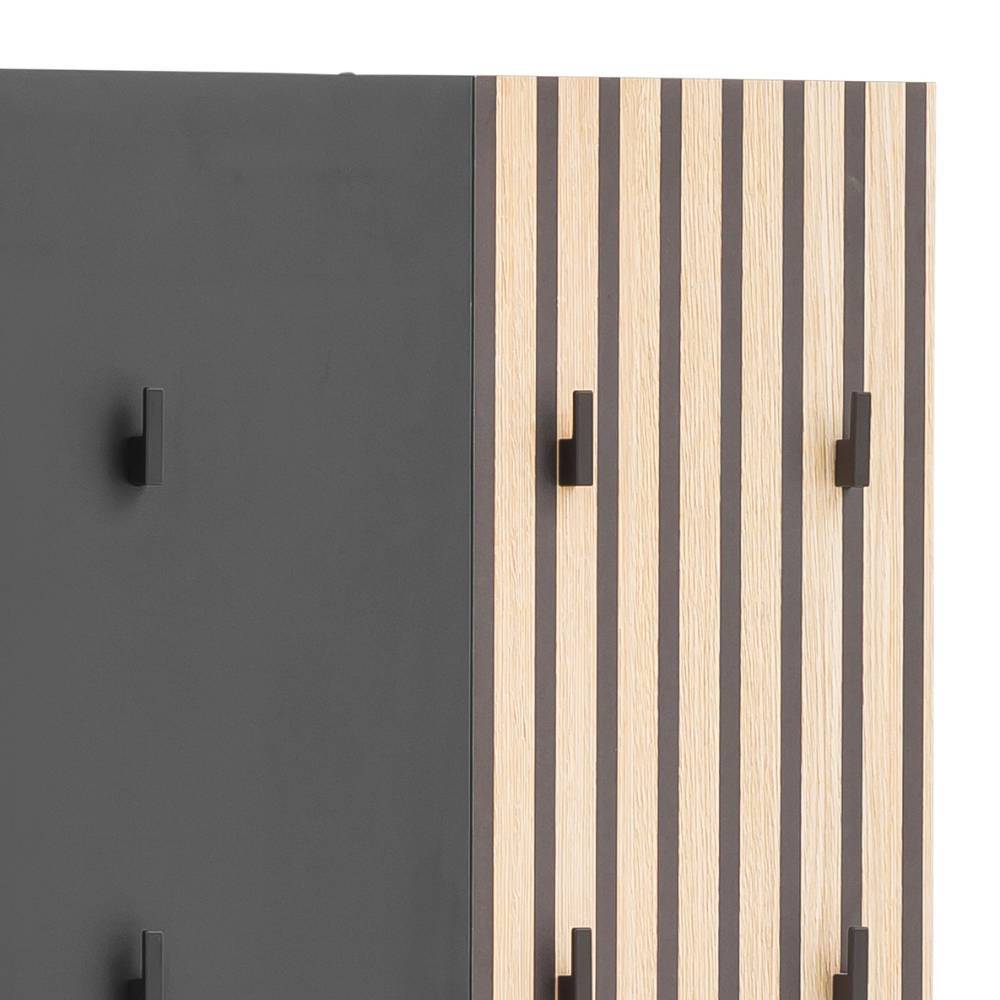 Wandgarderobe Ronn mit 16 Kleiderhaken 109 cm hoch (zweiteilig)