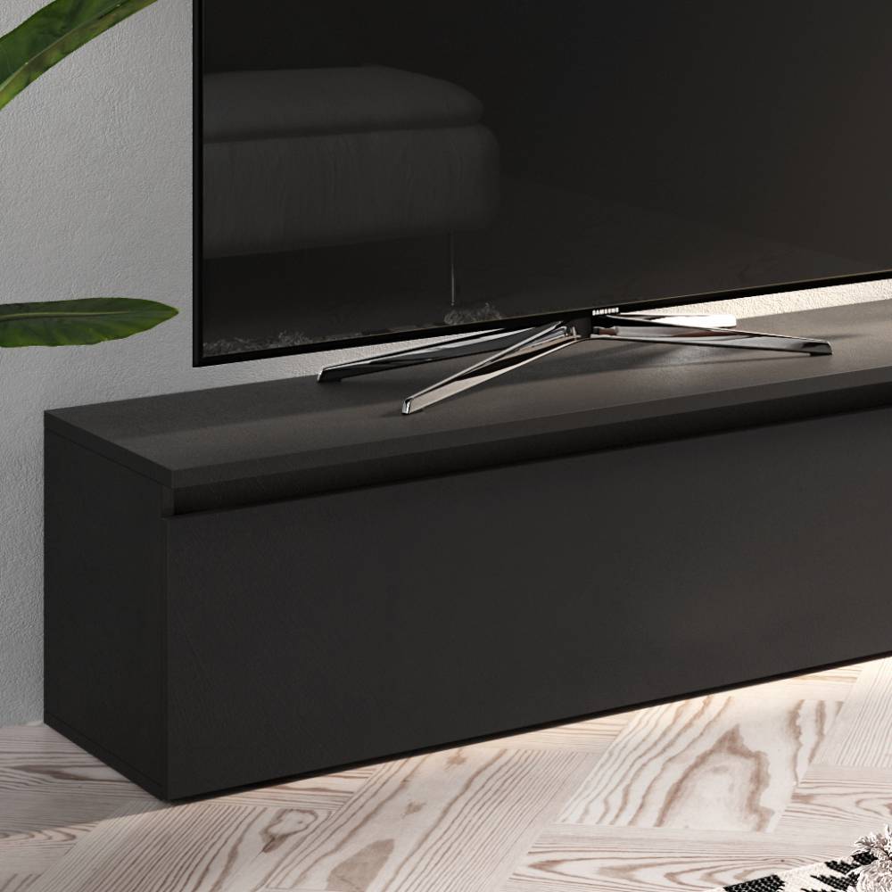 Wohnwand modern Thiano 200 cm hoch und 40 cm tief (elfteilig)