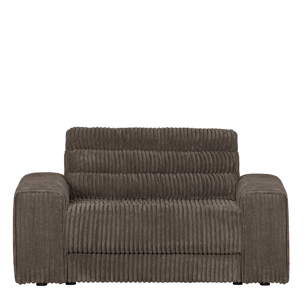 Breitcord Couch Marlon mit Armlehnen in Schlammfarben