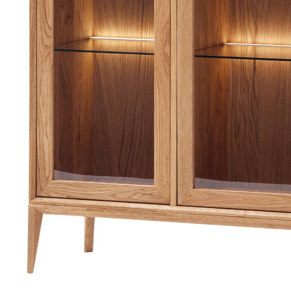 Sideboard Vitrine Belafoma aus Eiche Massivholz 178 cm breit