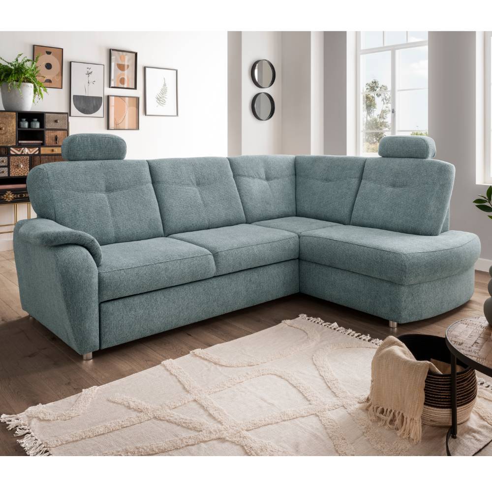 Ecksofa Durantus mit Schlaffunktion in Mintgrün