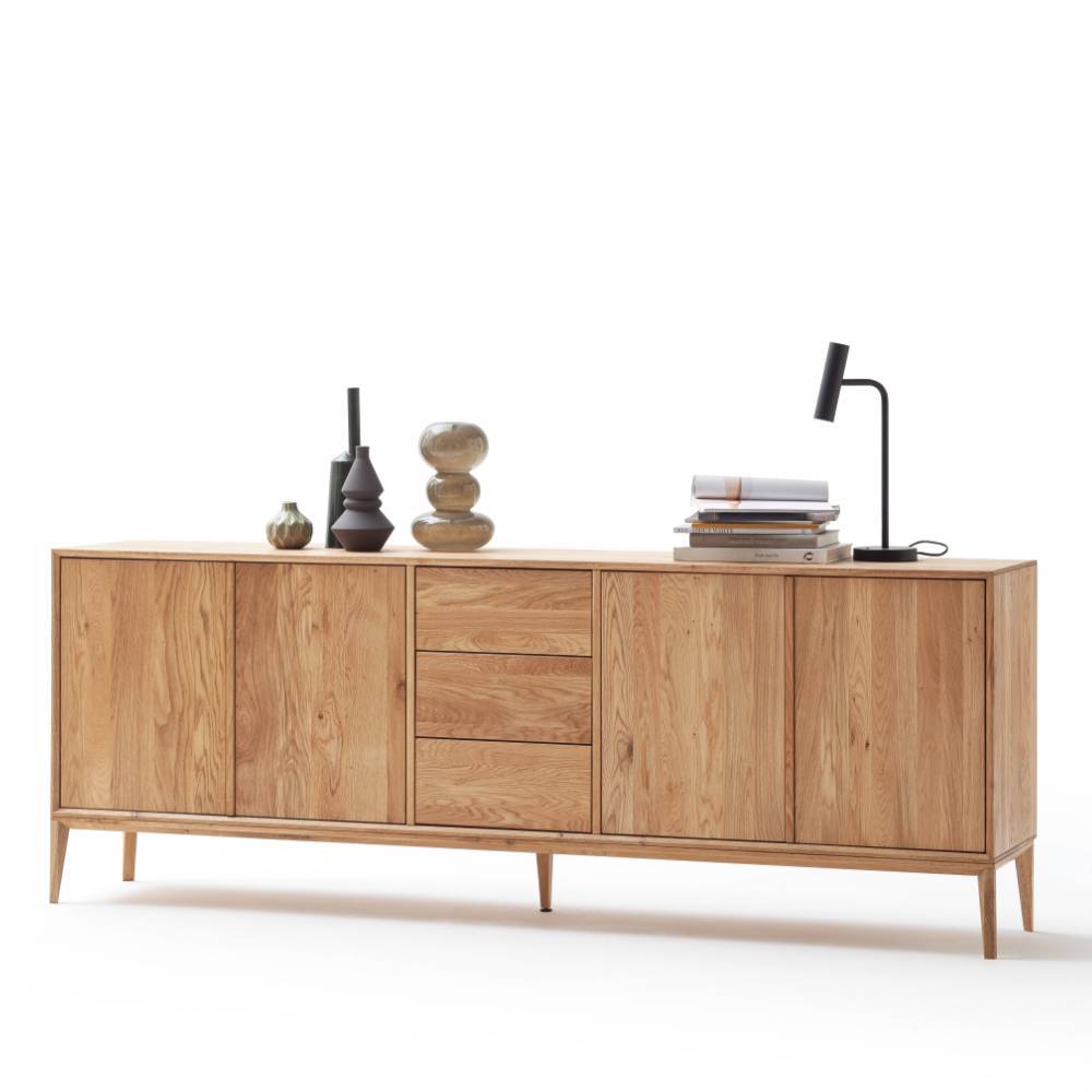 Sidebord Belafoma aus Eiche Massivholz mit drei Schubladen