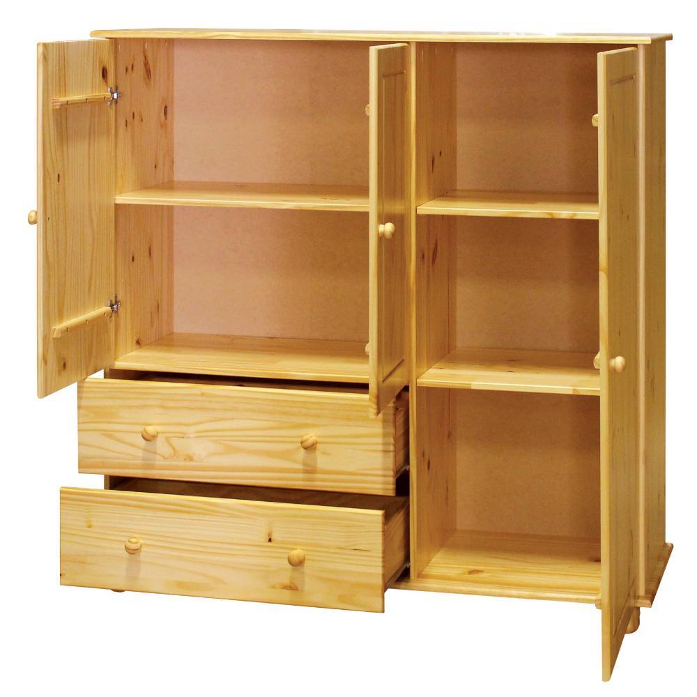 Wäscheschrank Tine aus Kiefer Massivholz mit Drehtüren