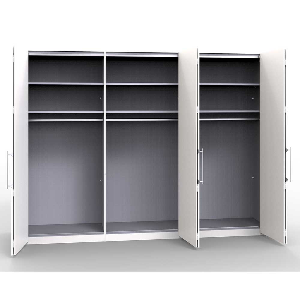 Schlafzimmer Kleiderschrank Emiliano in Weiß mit Falttüren
