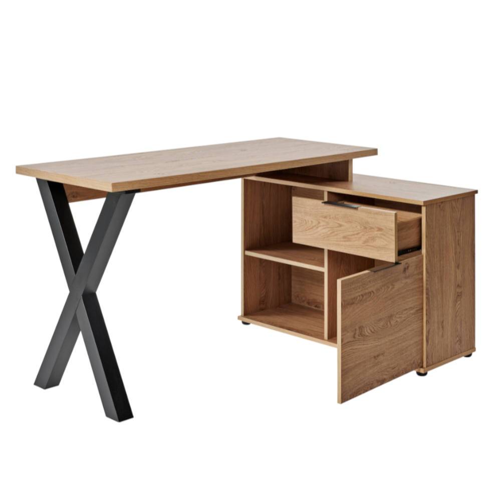 Büroschreibtisch Jian in modernem Design mit Seitenregalen