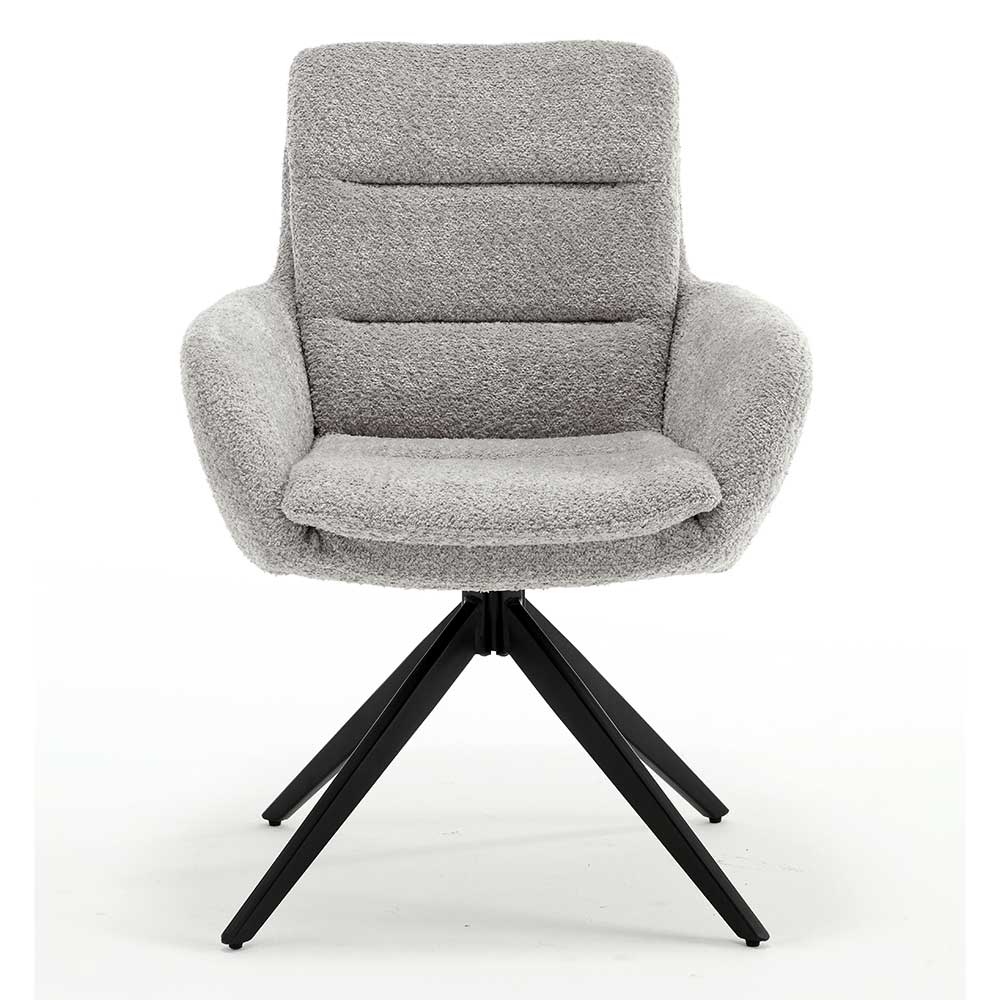 2 Esszimmer Stühle Sair in Grau und Schwarz drehbar (2er Set)
