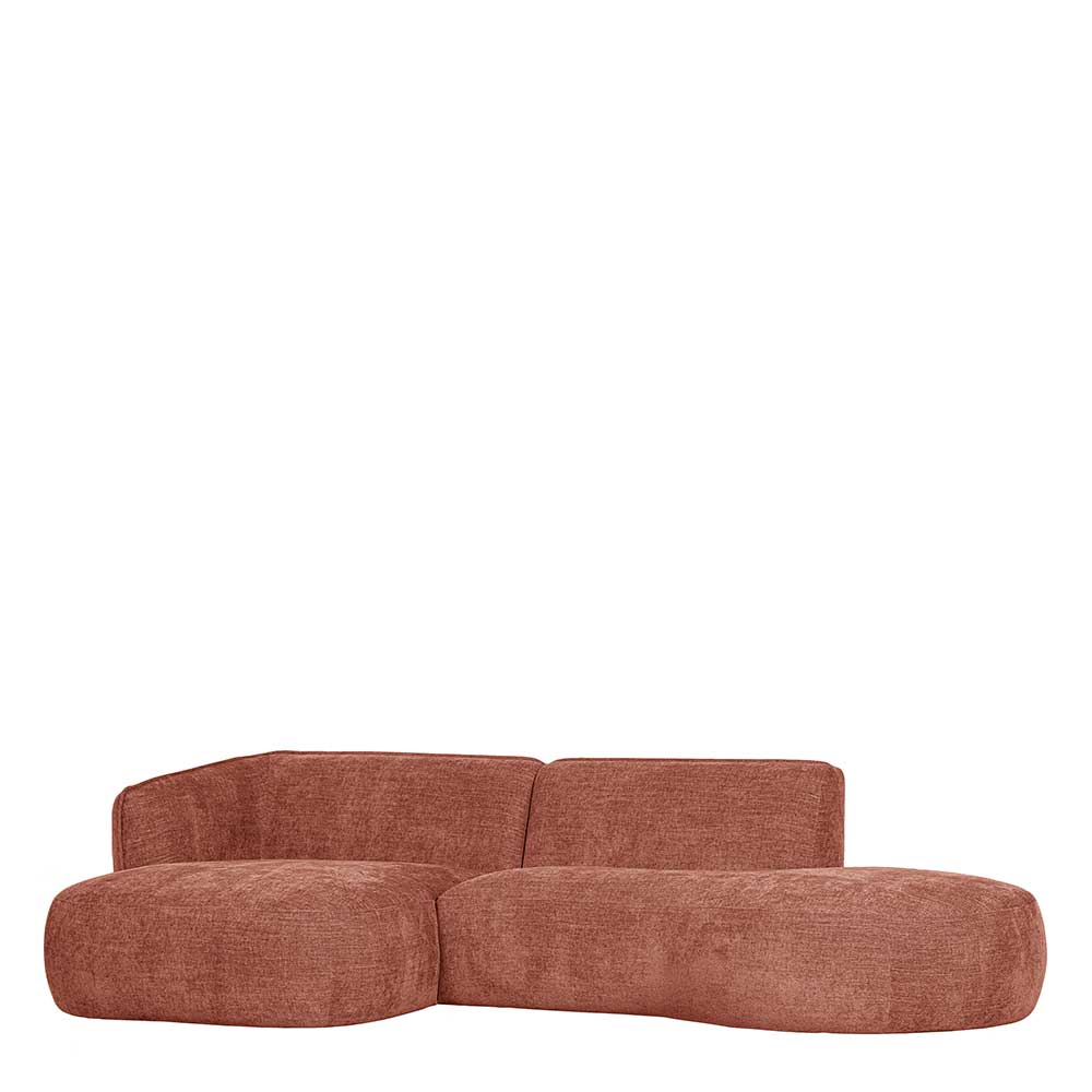 Modernes L Sofa Eifrom in Rosa Stoff 258 cm breit - 150 cm tief
