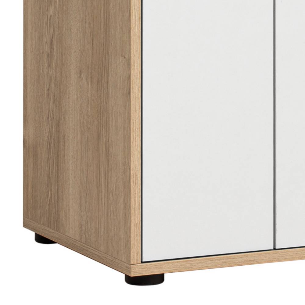 Büroschrank Lavenci in Weißeiche Holzoptik und Weiß matt