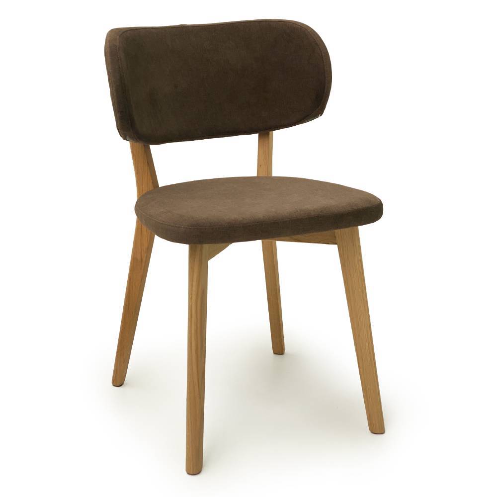 Polsterstuhl Esszimmer Buonco aus Webstoff und Wildeiche Massivholz (2er Set)