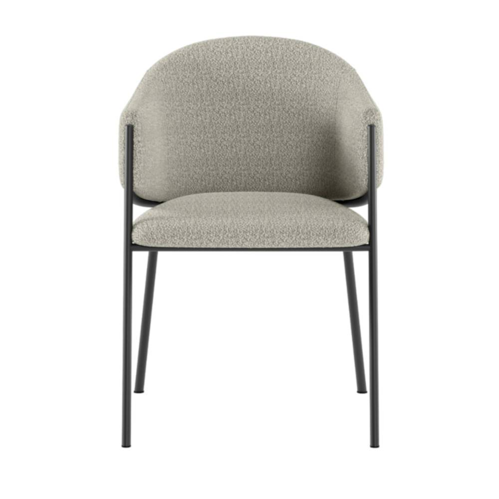 Polsterstuhl Esszimmer Aury mit Armlehnen aus Boucle Stoff (2er Set)