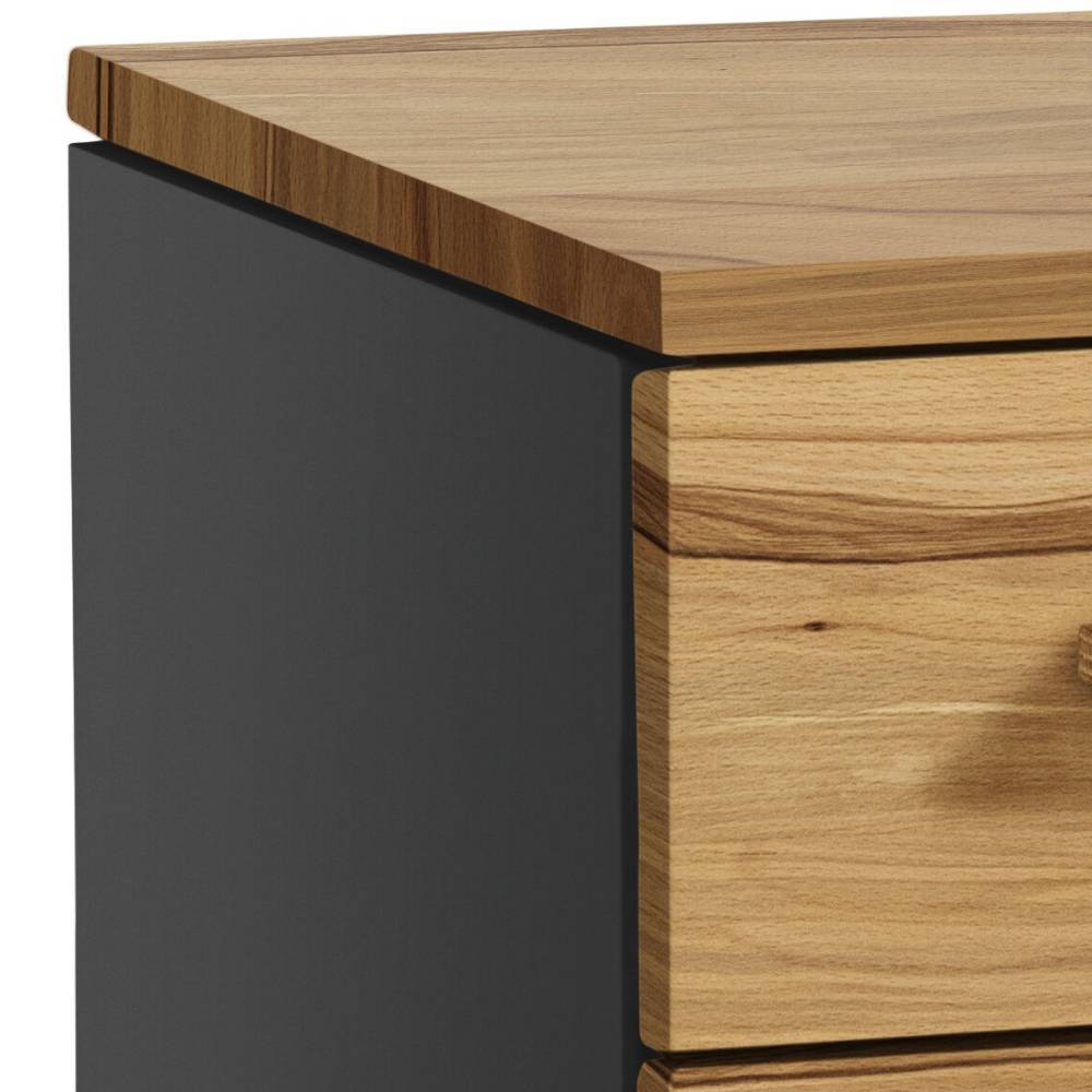 Kommode modern Romantico in Wildbuchefarben und Anthrazit