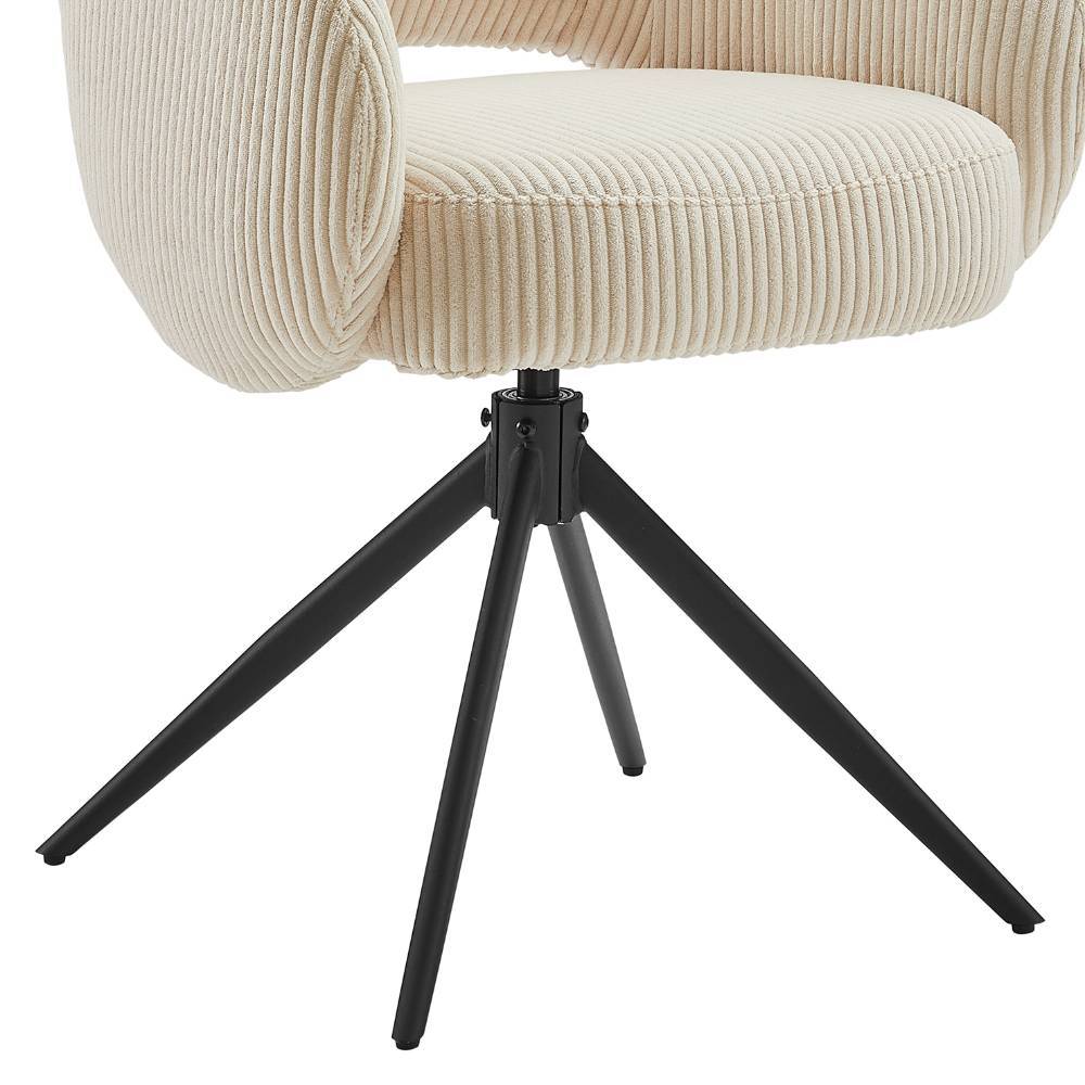 Polsterstuhl Chocina um 360 Grad drehbar aus Cord