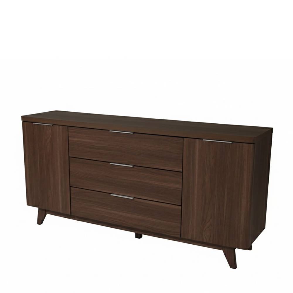 Sideboard Sardanas mit drei Schubladen in Walnussfarben