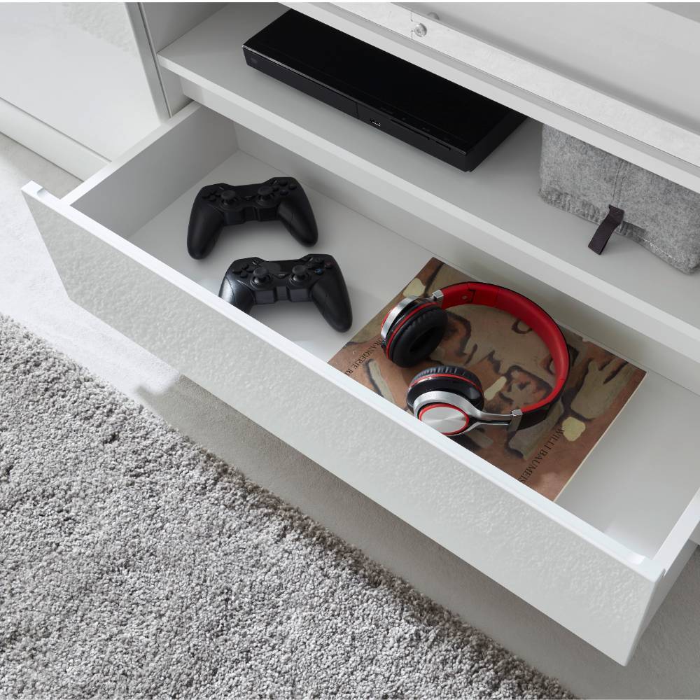 Fernseher Schrankwand Melvyno 200 cm hoch 43 cm tief (zweiteilig)