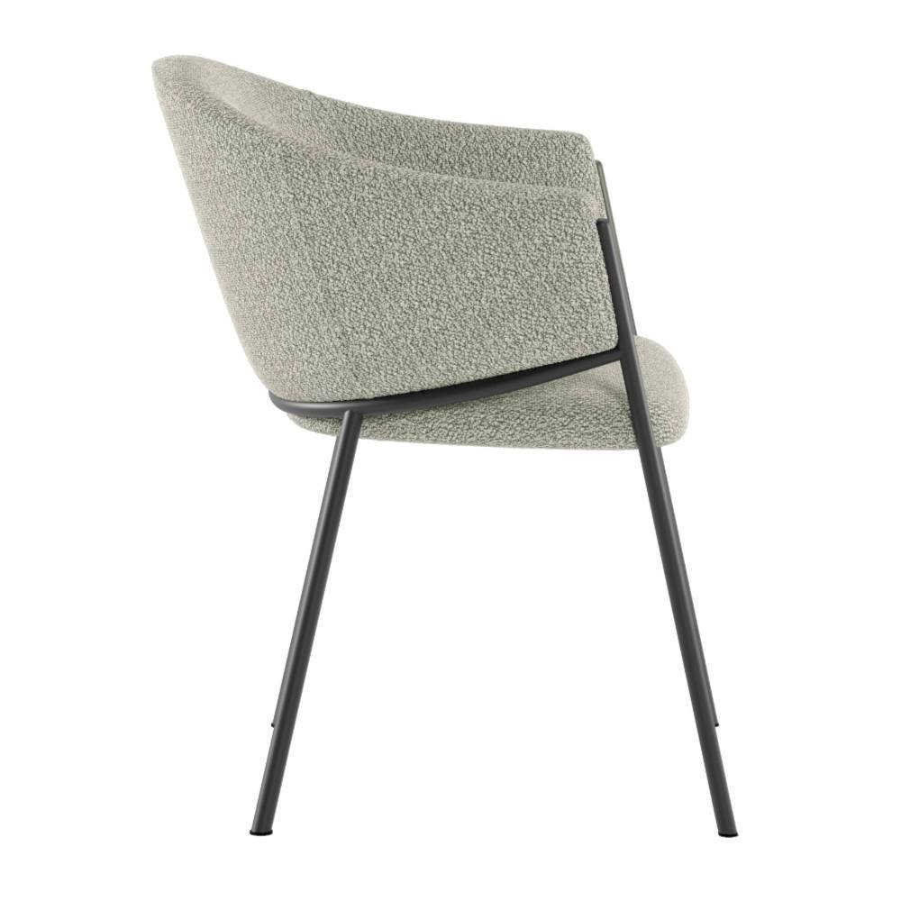 Polsterstuhl Esszimmer Aury mit Armlehnen aus Boucle Stoff (2er Set)