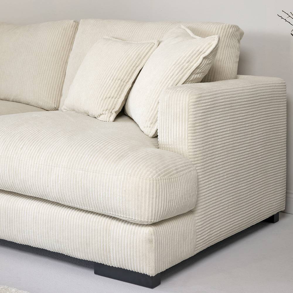 Ecksofa Crocetta in Offwhite aus Cord