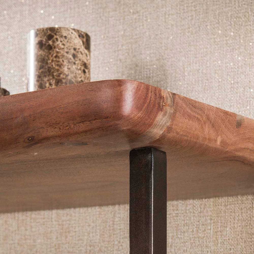 Wandgarderobenleiste Tordino aus Akazie Massivholz im Industry und Loft Stil