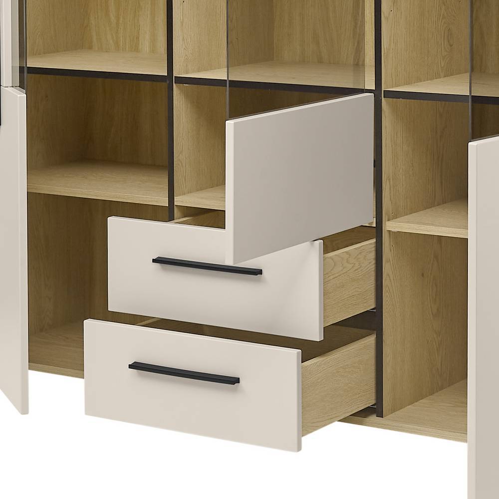Highboard Helina in modernem Design mit Glastüren