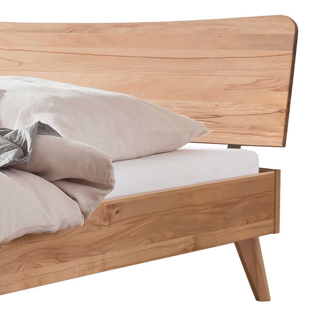 Niedriges Bett Ytolin aus Wildbuche Massivholz geölt