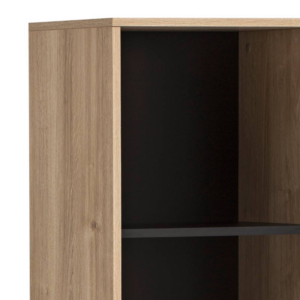 Standregal Rasvanna in Schwarz und Weißeiche Holzoptik
