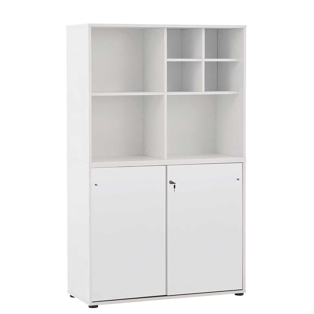 Weißer Büroschrank Damyant abschließbar - Made in Germany