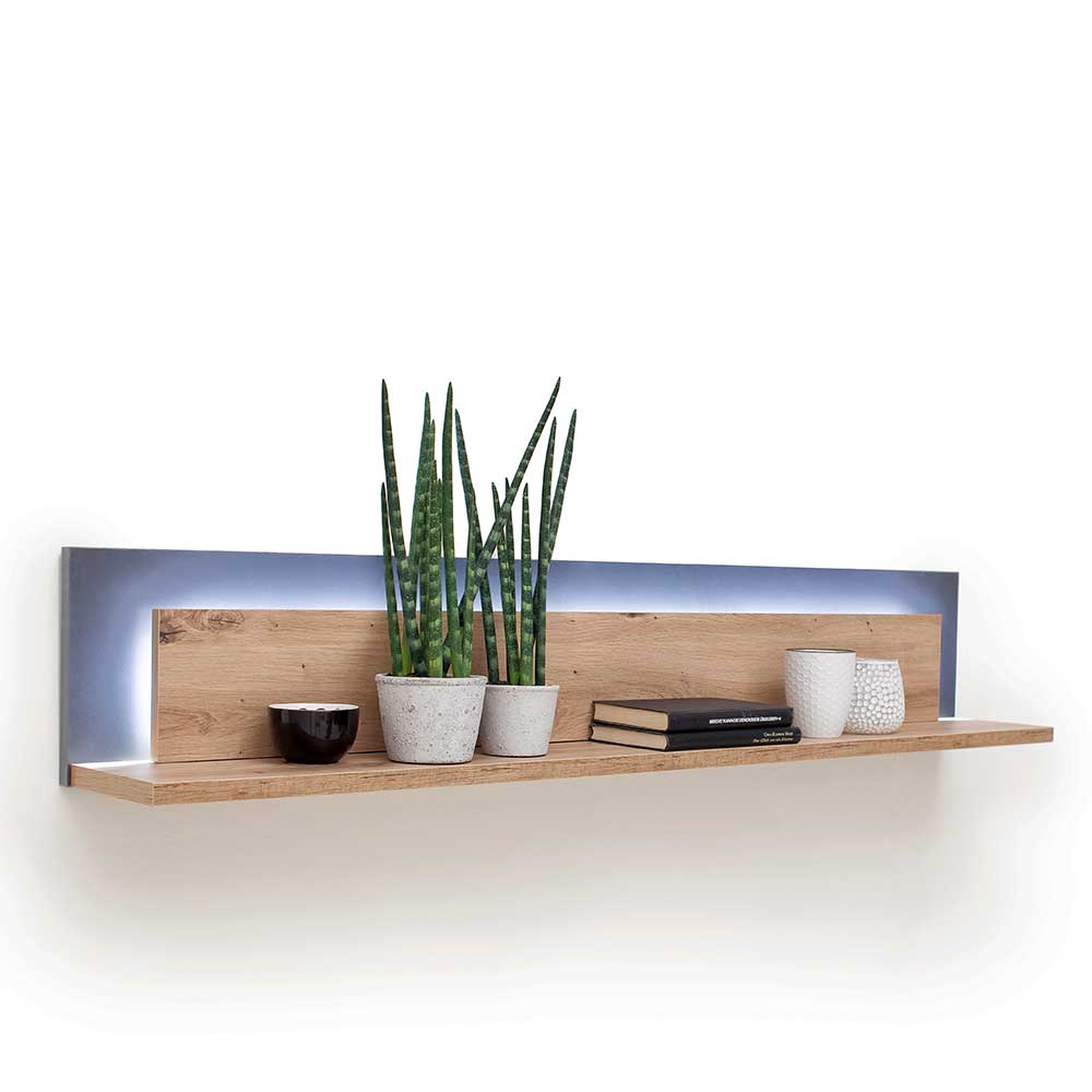 Wandboard Lucisa in Eiche Optik und Anthrazit modern