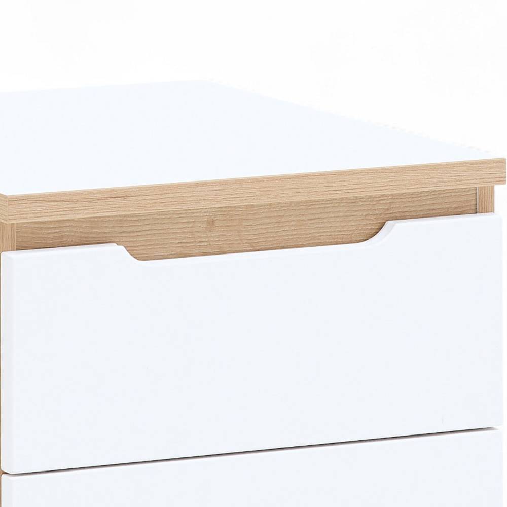 Bürorollcontainer Mariocavo in Weiß mit Griffmulden