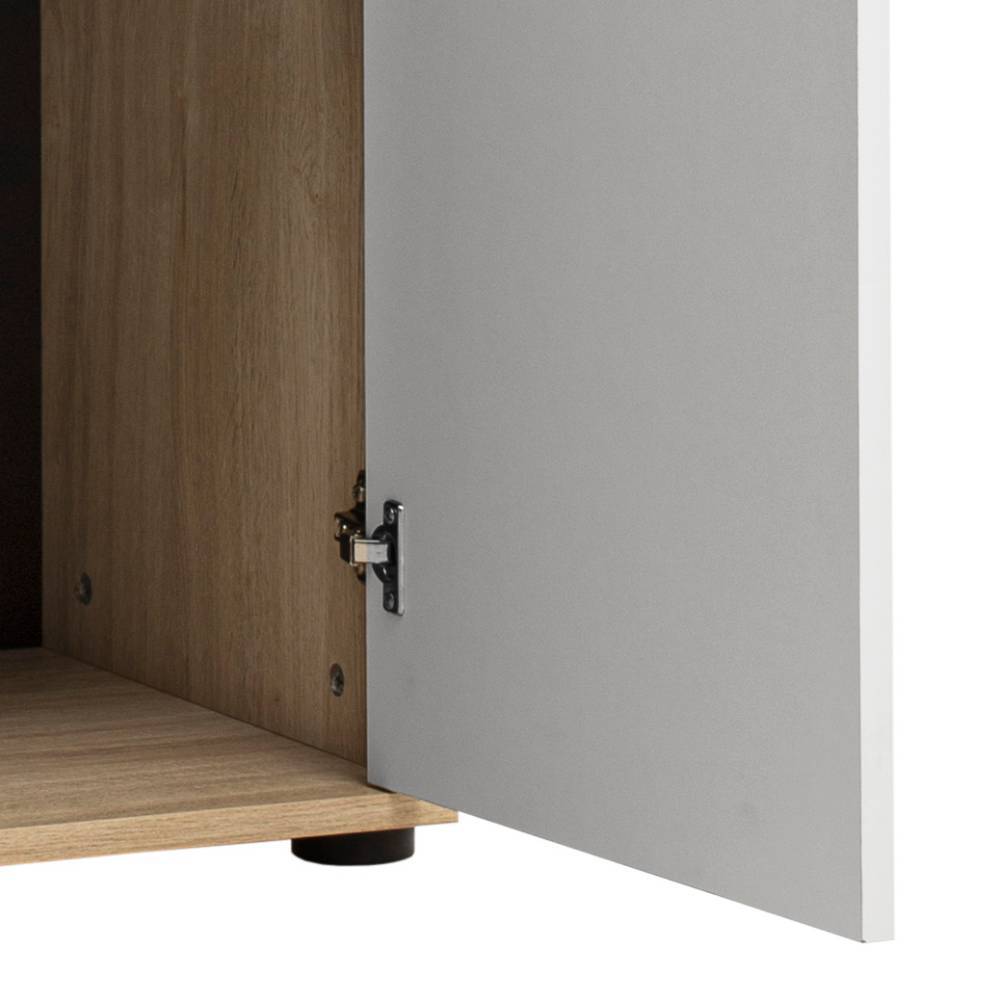Büroschrank Lavenci in Weißeiche Holzoptik und Weiß matt