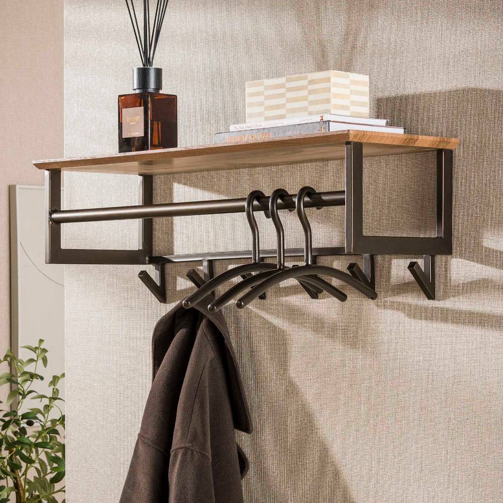 Wandgarderobe Zanyorita im Industry und Loft Stil mit 6 Kleiderhaken