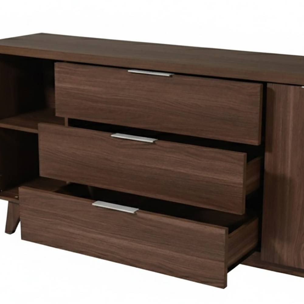 Sideboard Sardanas mit drei Schubladen in Walnussfarben
