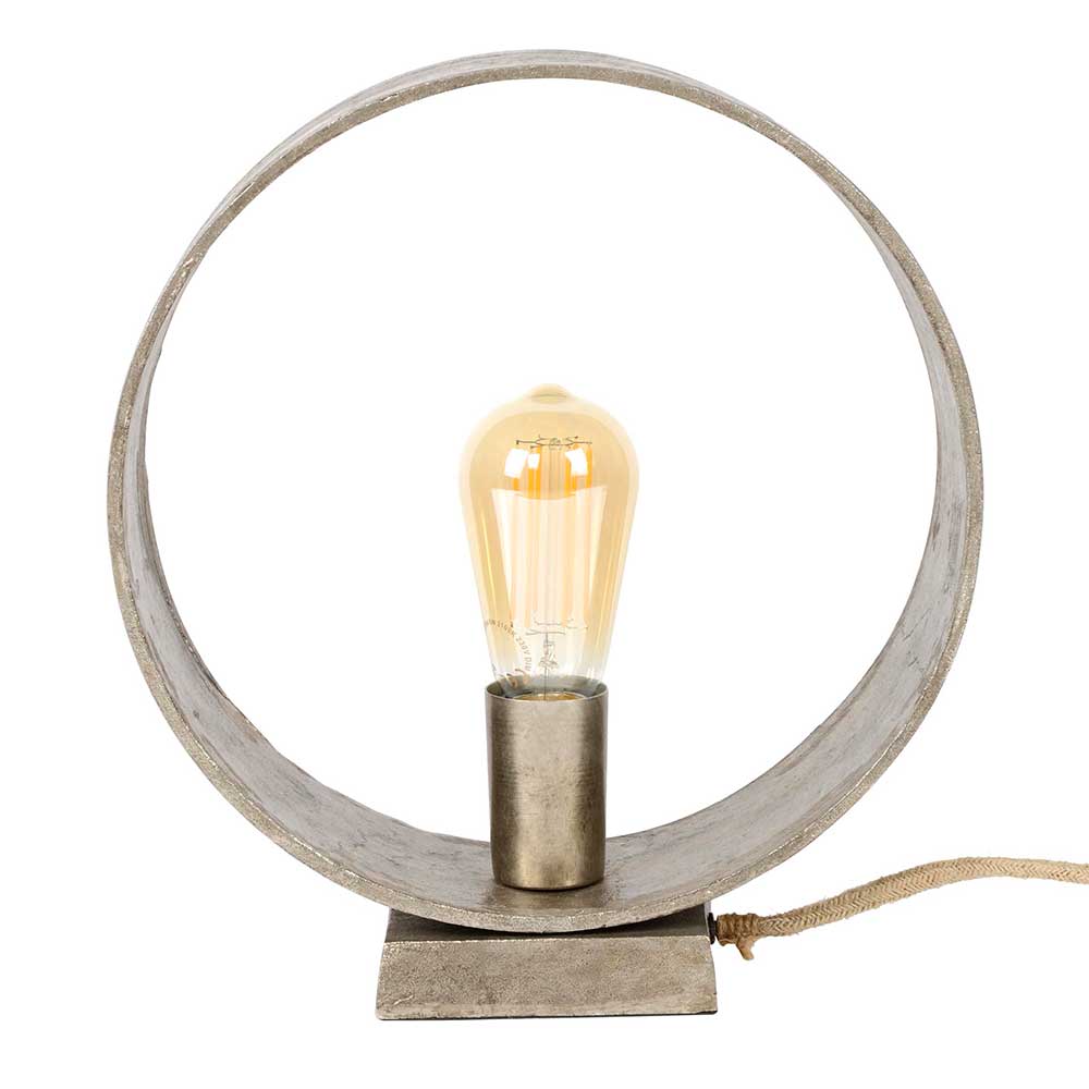 Industriedesign Tischlampe Cierry in Nickelfarben 30 cm breit