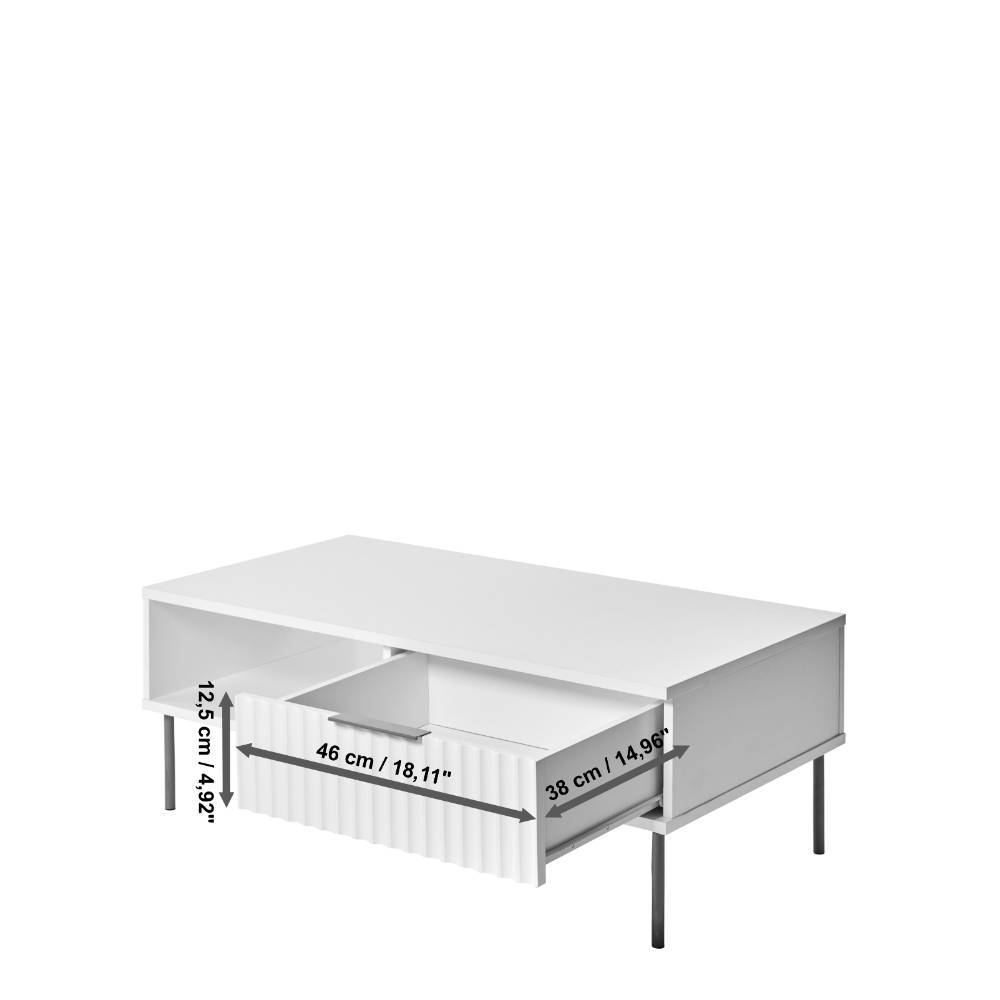 Sofatisch Bryan in Weiß und Goldfarben