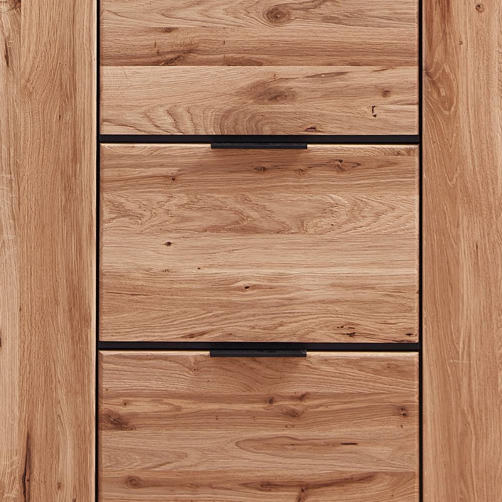 Wohnzimmer Highboard Emly in Wildeiche Bianco und modernem Design
