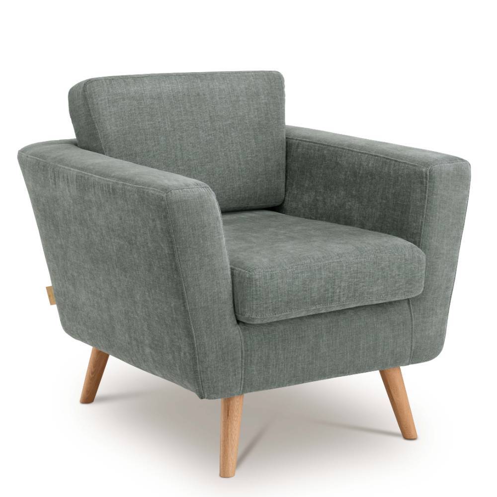 Sessel Titannia in Graugrün im Skandi Design