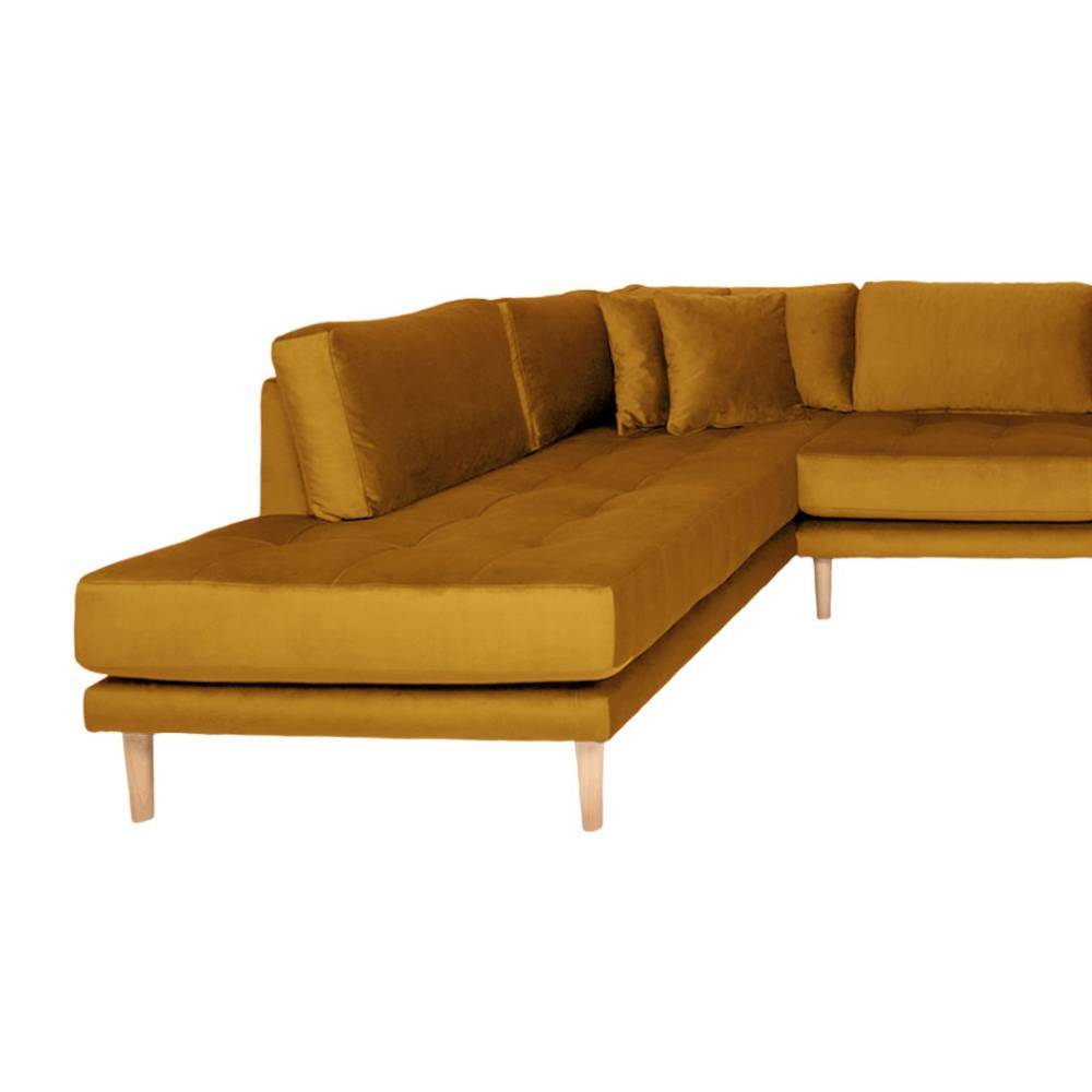 U Sofa Olzandro in Senfgelb 370 cm breit