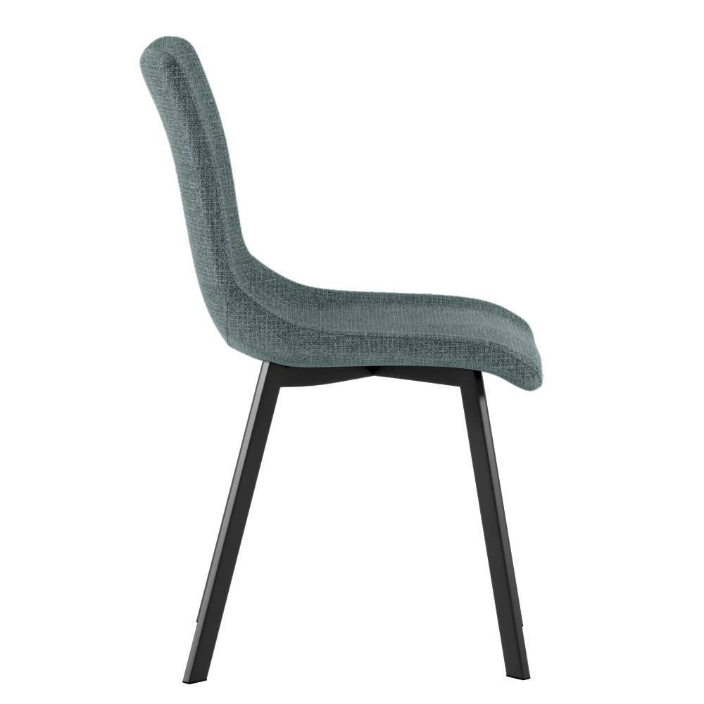 Polsterstuhl Esszimmer Top in Blaugrau mit Gestell aus Metall (4er Set)
