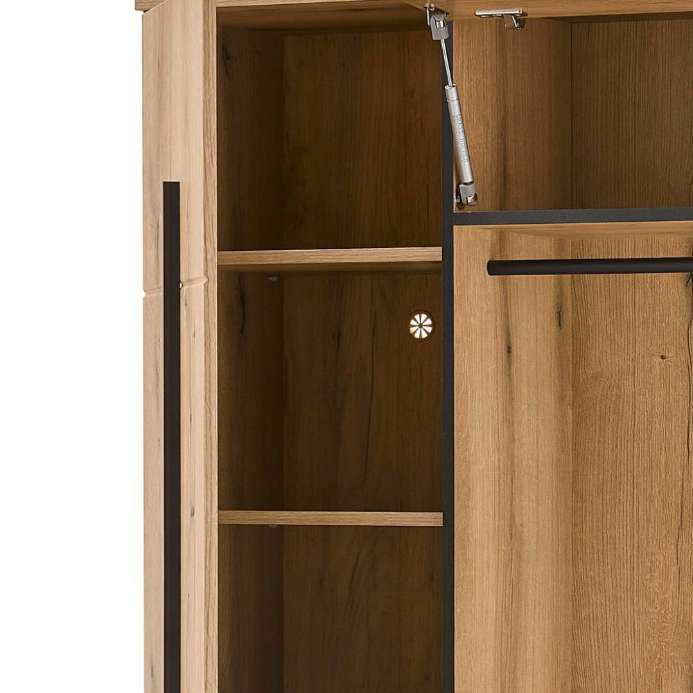 Kompakt Garderobe Nemphia in Eichefarben 111 cm breit